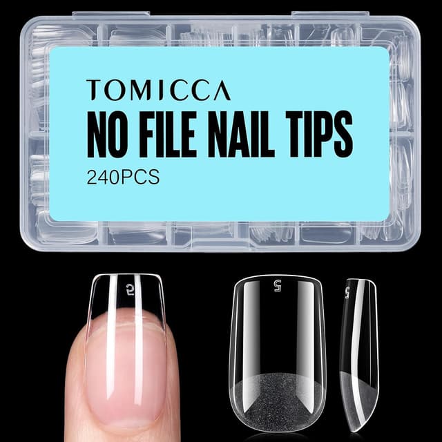 Detalle de TOMICCA Gel Nageltips 240 Stück für Full Cover
