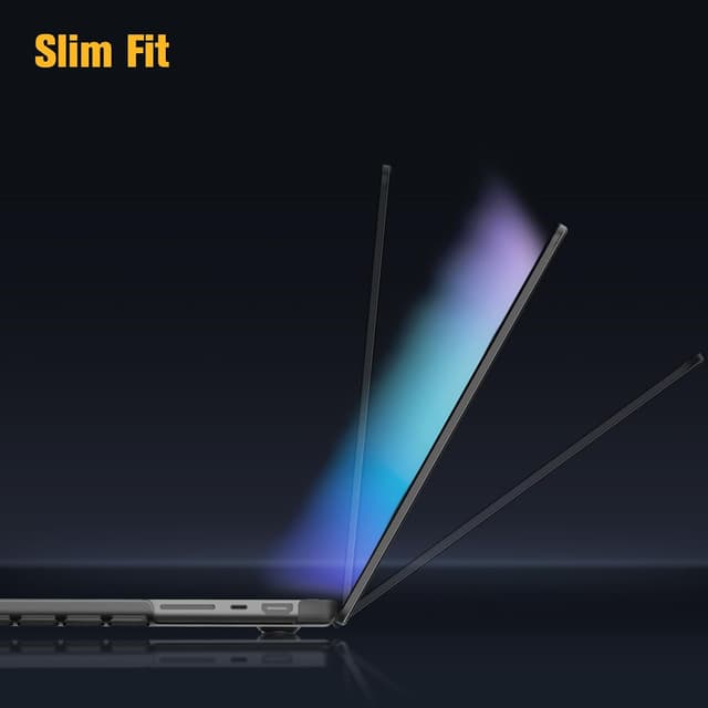 Detalle 1 de FINTIE coque compatible MacBook Pro 14 pouces M5/M4/M3/M2/M1 Pro/Max (finition givrée mate, anti-traces) — noir