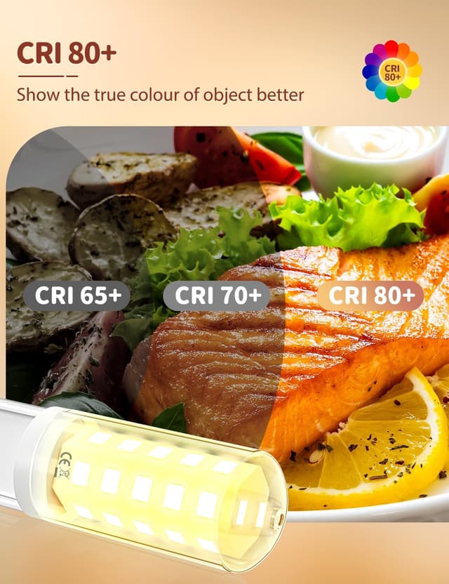 Detalle de G9 LED Bulbs Warm White (12 Pack) – 5W 3000K, 500LM, CRI>80, 360° Beam, No Flicker (Non-Dimmable)