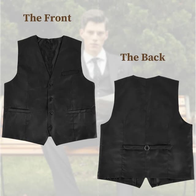 Thumbnail 5 de BSBUY Men's Black Waistcoat