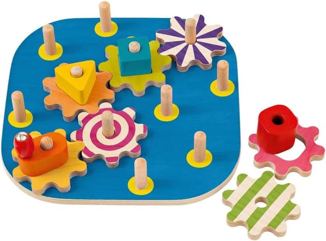 Detalle de Selecta 62011 Kurbelspaß aus Holz – Motorikspielzeug für 1 bis 3 Jahre