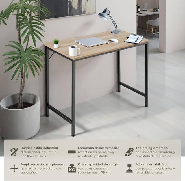 Detalle de TecTake Mesa Escritorio 100x50 cm