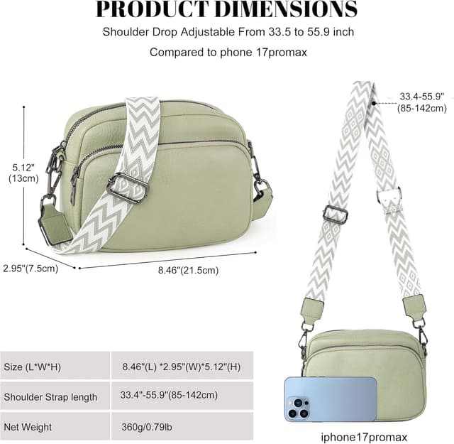 Detalle de TANTOMI Crossbody Bags for Women in vegan leather – small anti-theft style for shopping, travel and work