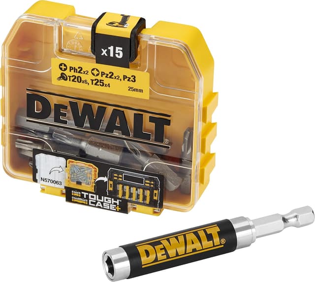 Detalle de DEWALT DT71573-QZ set di accessori TOUGHCASE con punte per avvitamento (PH2, PZ2, PZ3, T20, T25)