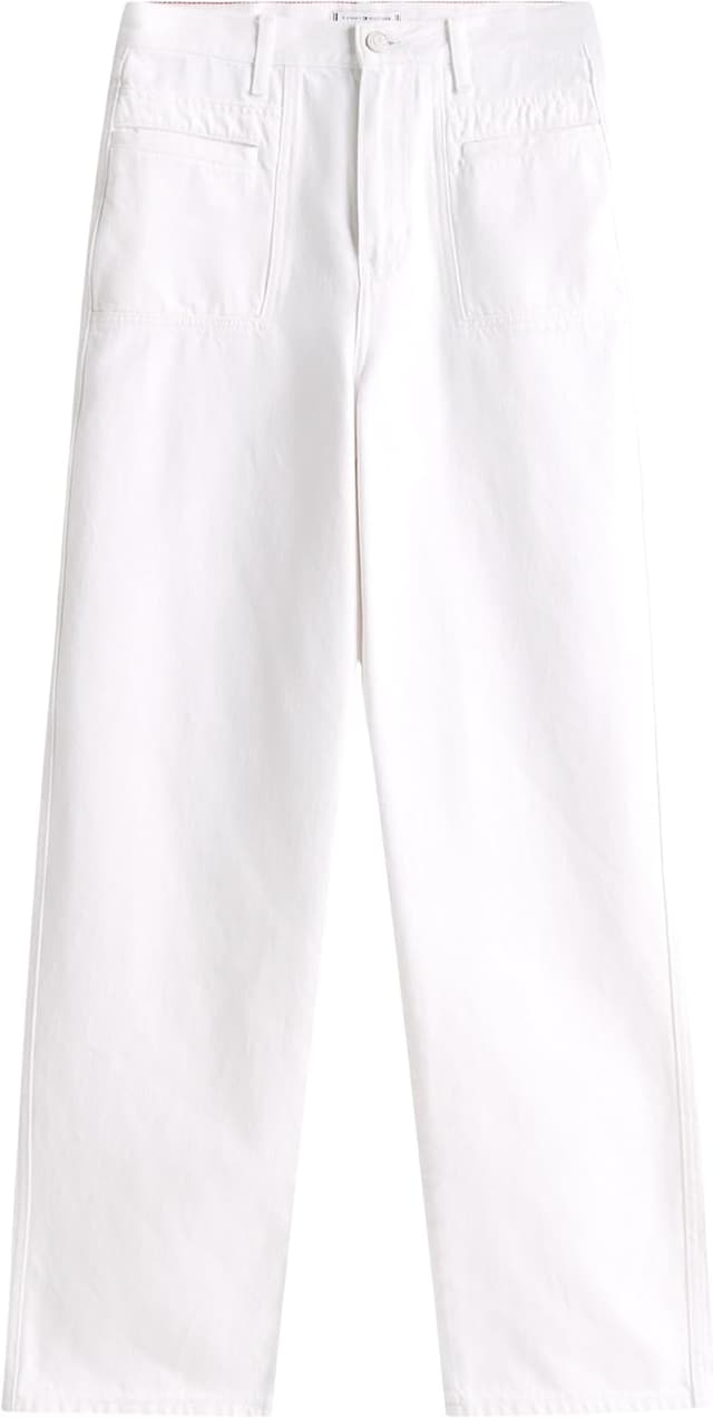 Detalle 2 de Tommy Hilfiger Women’s White Relaxed Straight Fit High Rise Jeans