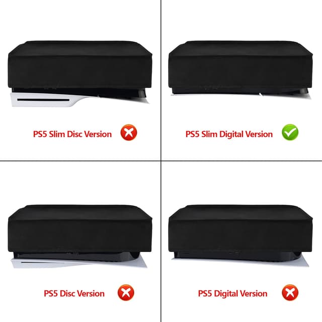 Detalle de PlayVital horizontal dust cover for PS5 Slim Digital Edition (new smaller design) – nylon waterproof protector sleeve, black