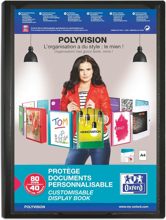 Detalle 2 de Oxford Porte-vues Polyvision A4 80 vues