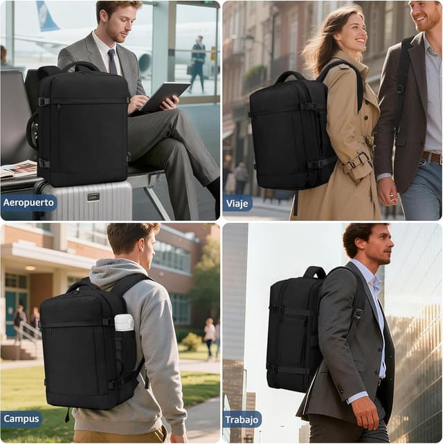 Detalle 2 de Handgepäck-Rucksack 45x36x20 für Flugzeug