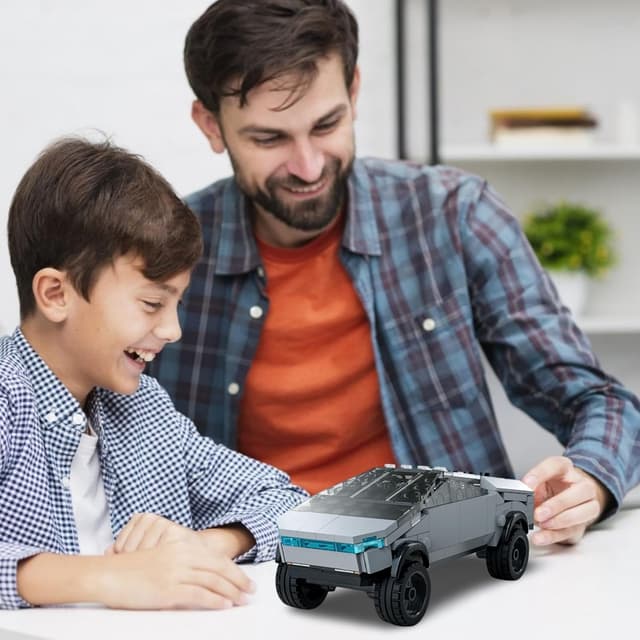 Detalle de Ebortsin Technical Sports Car Building Set (180 Pieces) – cyber-themed pickup model bricks for play or display