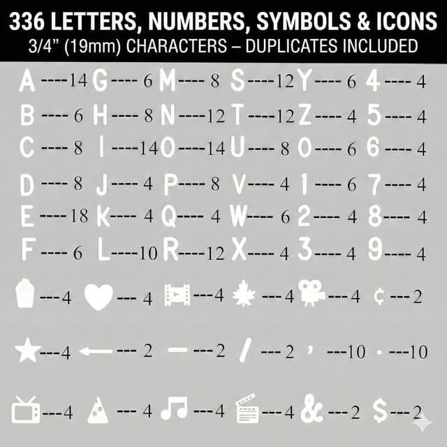 Thumbnail 6 de Changeable Felt Letter Board 25x25cm (White Felt) with 336 Letters, Symbols & Emojis