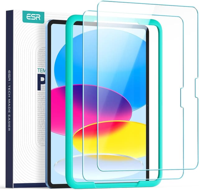 Detalle de ESR 2-Pack Screen Protector for iPad A16 (11th Gen 2025 / 10th Gen 2022) tempered glass with alignment frame