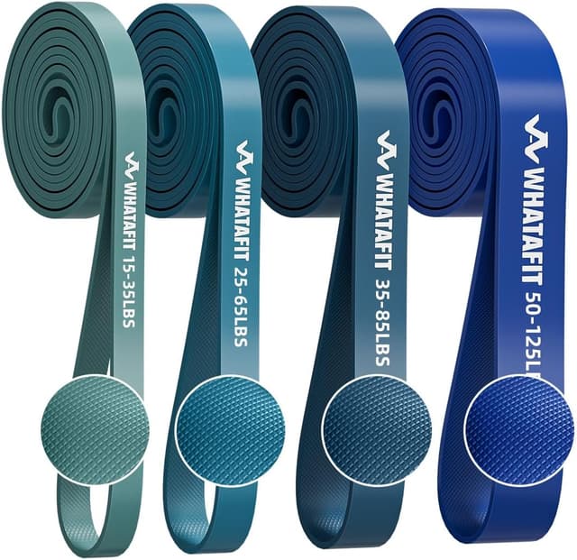 Detalle de WHATAFIT Resistance Bands Pull-Up Assist Set with Handles & Door Anchor