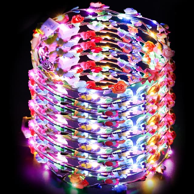 Thumbnail 6 de 12 Stück LED Blumenkranz Stirnband