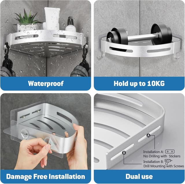 Detalle de GRICOL Mensola da doccia adesiva, 10 kg