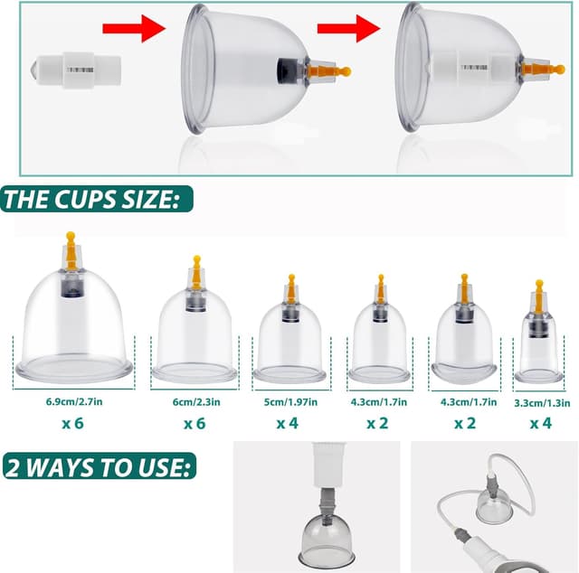 Thumbnail 3 de 24 Stück Schröpfgläser mit Vakuumpumpe