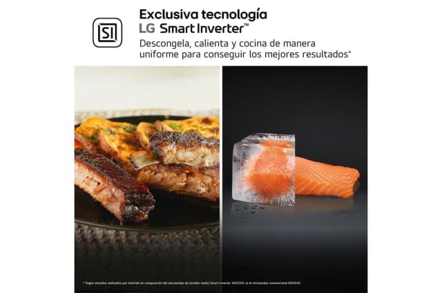 Detalle de LG MH6535GIS microondas con grill Smart Inverter, 25 litros y 1000 W (negro)