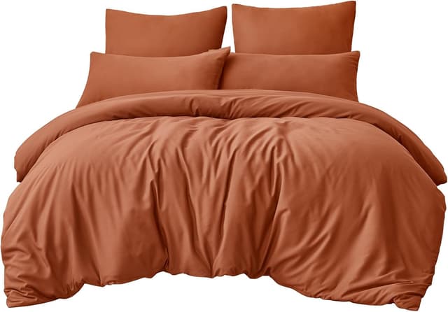 Thumbnail 6 de Aisbo Bettwäsche 200x200 3-teilig Orange gebrannt (Mikrofaser) mit Reißverschluss