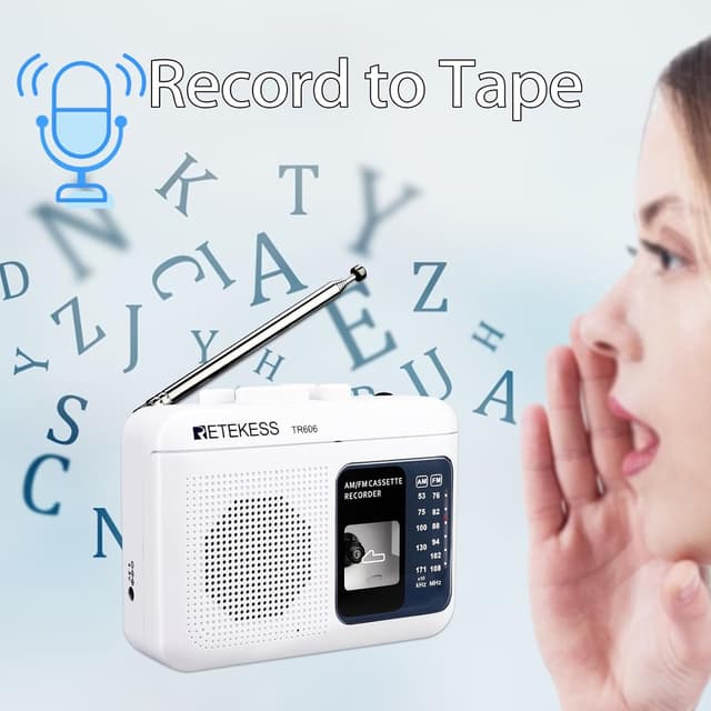 Thumbnail 2 de Retekess TR606 Registratore a cassette portatile 4,7x3,6