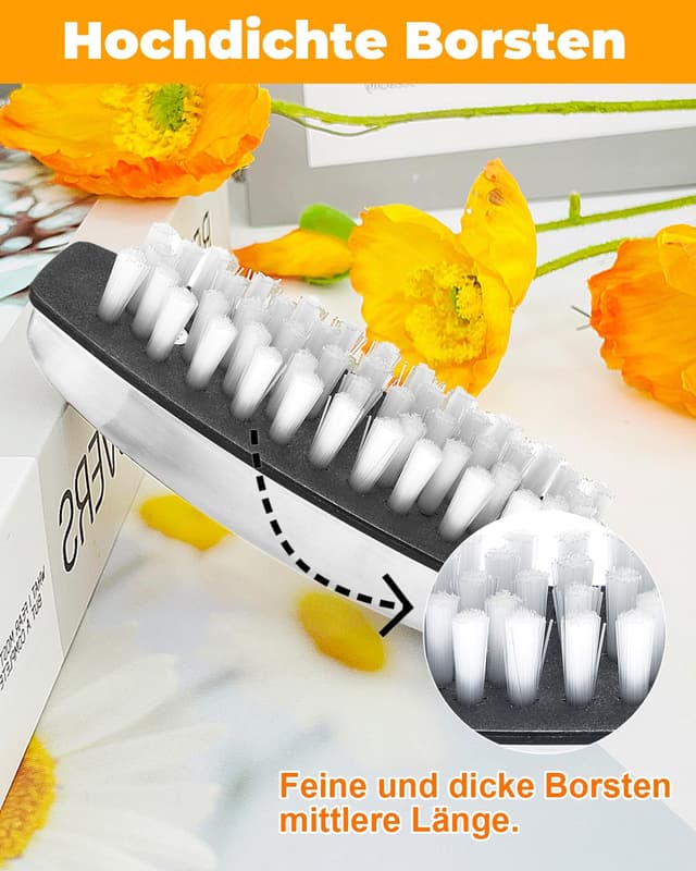 Detalle 2 de UCEC 2x Edelstahl-Nagelbürsten (Handbürste) – 2-in-1 für Geruch, Nägel und Handwäsche