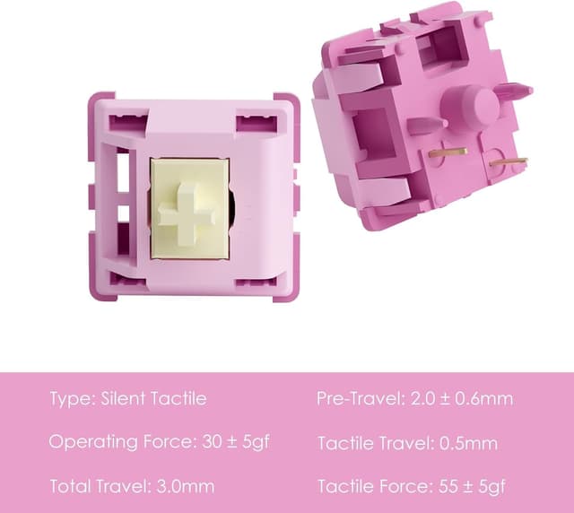 Detalle 2 de Akko V3 Creamy Purple tactile switches 45pcs