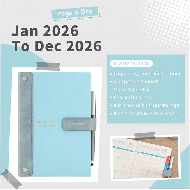 Detalle 2 de Agenda 2026 A5 giorno per pagina, 21x15 cm