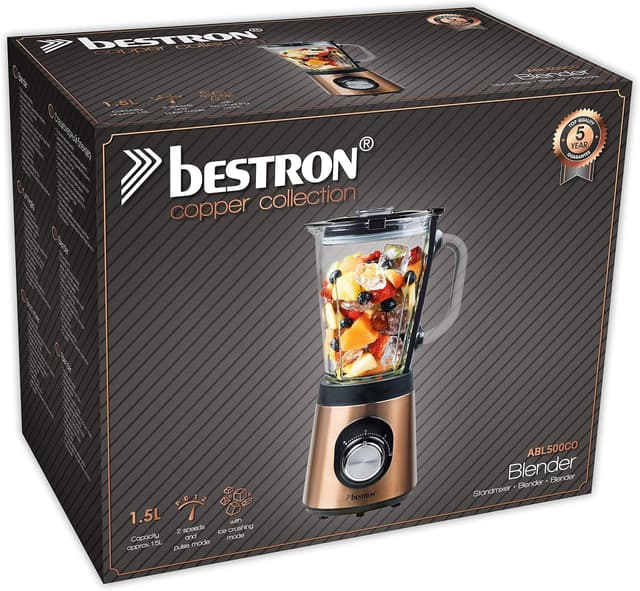 Thumbnail 6 de Bestron Mixeur sur pied Copper Collection ABL500CO — 500 W, bol en verre 1,5 l, finition cuivre