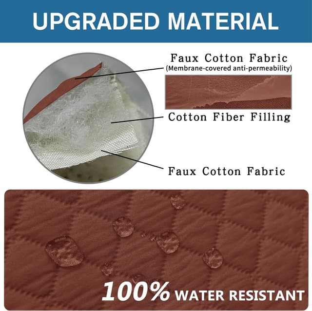 Detalle de Ystyle Copridivano trapuntato natalizio estivo impermeabile per divano 2 posti con braccioli (caffè)