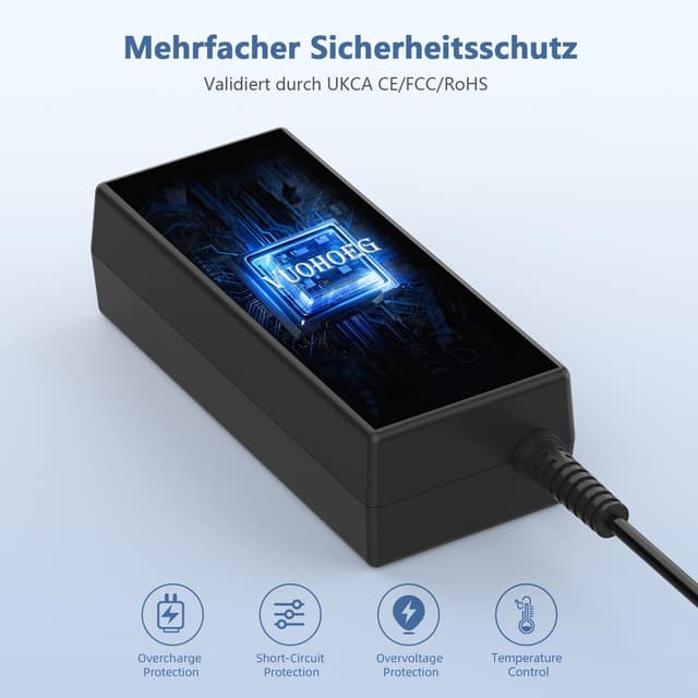 Detalle de 45-Watt Laptop-Ladekabel Netzteil für HP (u. a. Pavilion X360 / EliteBook / ProBook) – 4,5 x 3,0 mm, kompatibel mit 741727-001