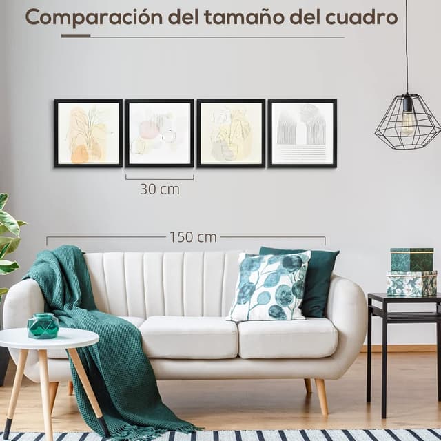 Thumbnail 4 de HOMCOM Cuadros en Lienzo Moderno 4 Piezas 🎨 Decoración Colorida