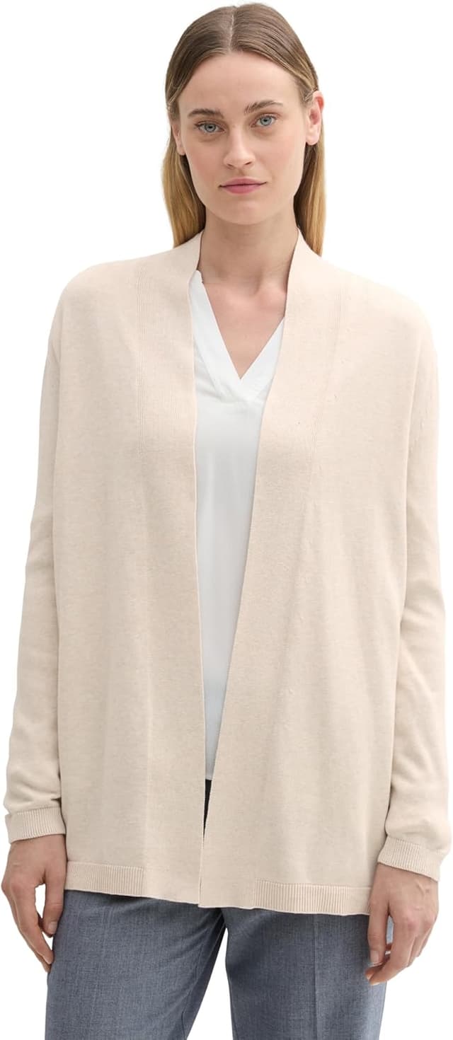 Detalle de TOM TAILOR 1045346 cardigan donna lungo in maglia morbida