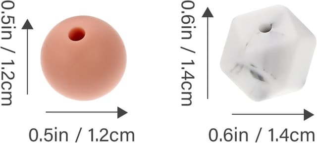 Detalle 2 de COHEALI Silikonperlen rund 1,20 cm – 100 Stück für DIY-Schmuck, Schlüsselanhänger & Armbänder