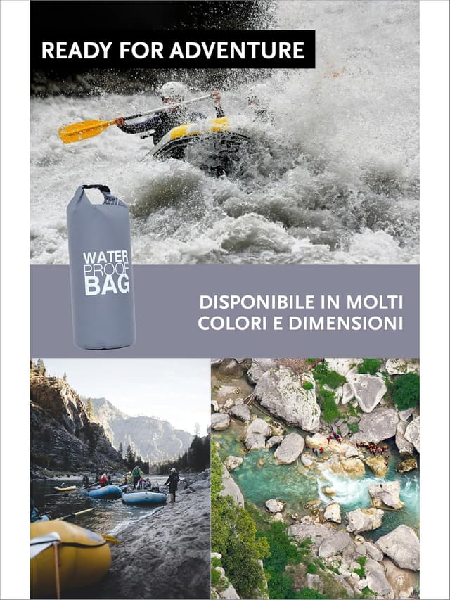 Detalle de DonDon Dry Bag borsa impermeabile con tracolla da 2l a 30l
