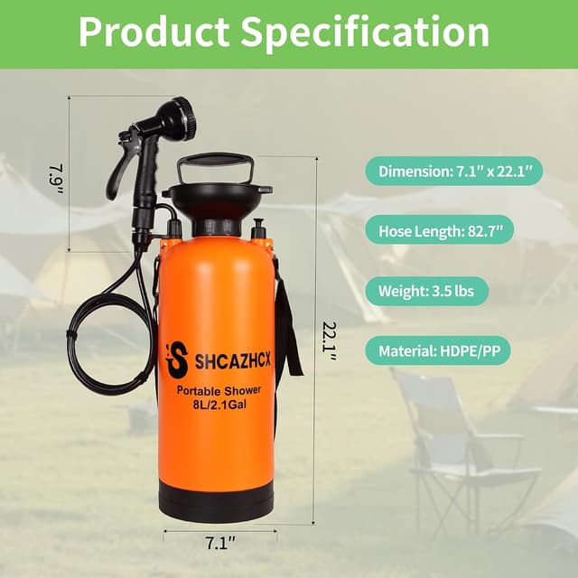 Detalle 2 de Shcazhcx 2.1 Gallon Portable Shower ⚙