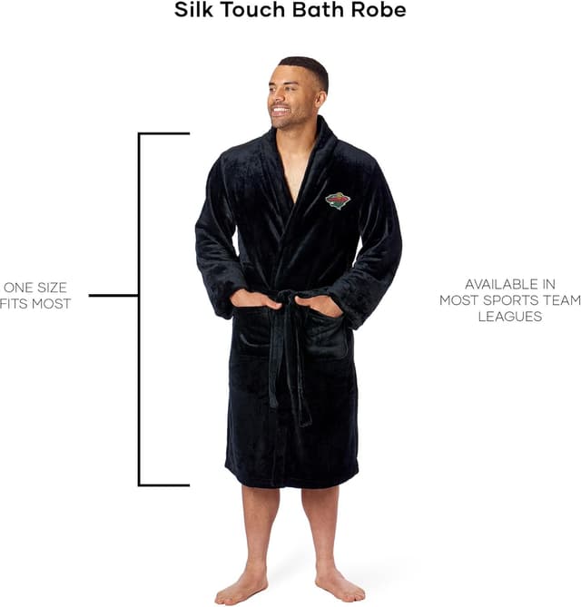 Detalle de Northwest NHL Silk Touch Bath Robe (Large/X-Large) with Embroidered Team Logo