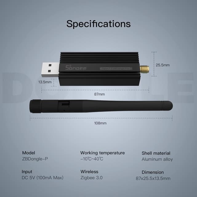 Thumbnail 5 de SONOFF ZigBee 3.0 USB Dongle Plus coordinator TI CC2652P, dongle ZigBee per Home Assistant 🔌