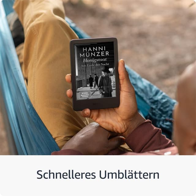 Detalle de Amazon Kindle (neueste Generation) – leicht & kompakt, blendfreier 6‑Zoll‑E‑Ink, 16 GB, mit Werbung – schwarz