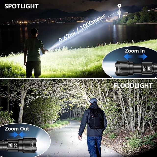 Detalle 2 de Wdtpro 6000LM Rechargeable Flashlight 2-pack 🔦