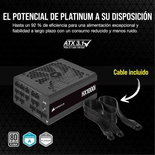 Detalle 2 de Corsair HX1000i fuente ATX 1000 W