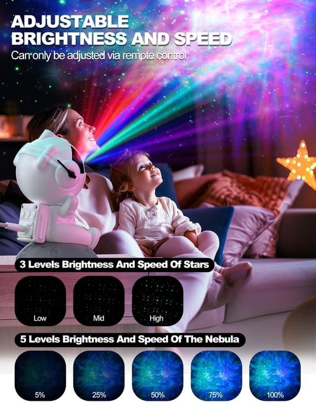 Thumbnail 2 de TOCVEOE Proiettore Stelle Astronauta con 8 modalità 🌌