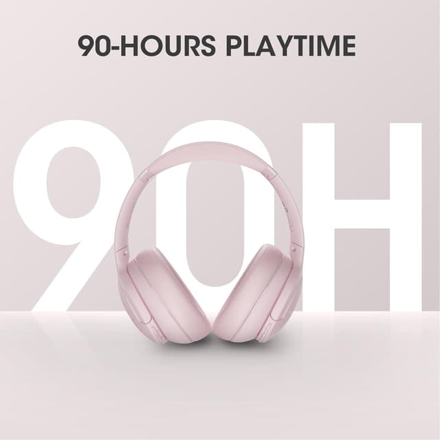 Detalle 2 de DOQAUS Bluetooth Over-Ear Headphones (Pink) with Bluetooth 5.3, 90H playtime and mic