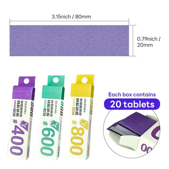 Detalle de Hobby Model Tools carta vetrata adesiva riutilizzabile per levigatura bagnato/secco 600/800/1000