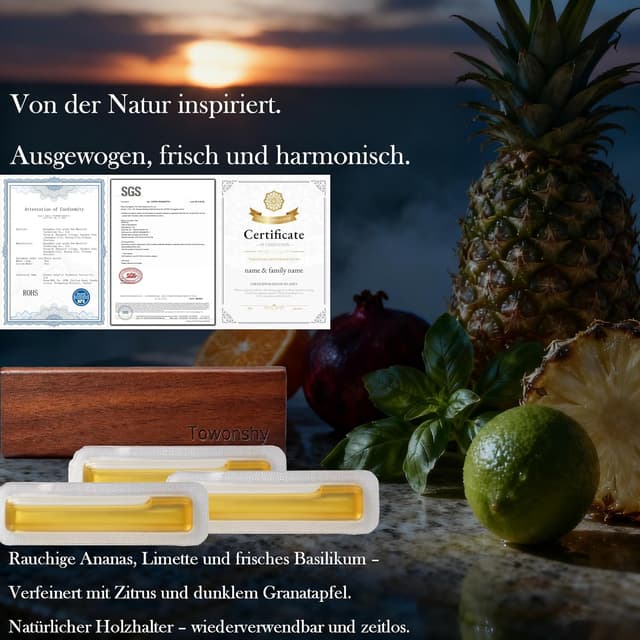 Detalle 2 de Towonshy 3PC Auto Lufterfrischer Herren Parfüm Nachfüllpack – 3 Nachfüller für die Lüftung (6–8 Wochen)