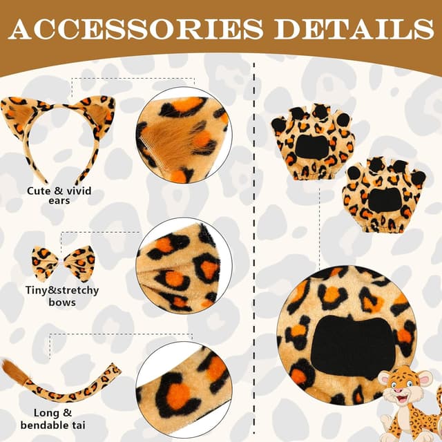 Thumbnail 2 de Hifot 7 Pezzi Costume da Leopardato 🎭