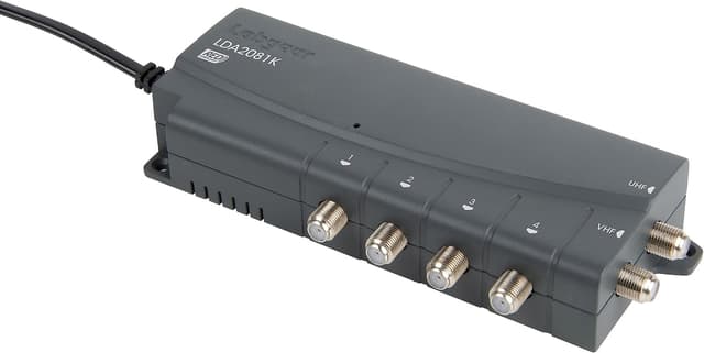 Detalle de Labgear 4 Way TV Signal Booster (Indoor Aerial Amplifier) with F-Type Connections and 4G/5G Filtering