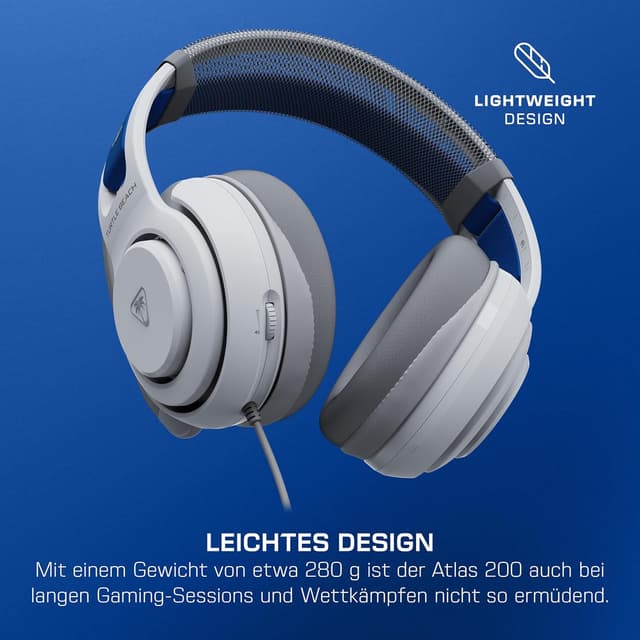 Detalle de Turtle Beach Atlas 200 Wired Gaming Headset (PS5/PS4, offiziell für PlayStation) – weiß