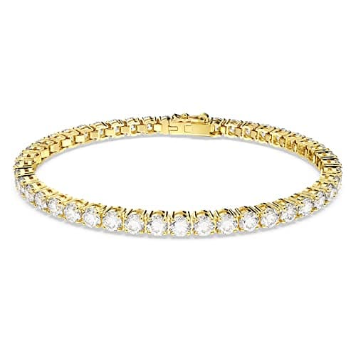 Detalle de Swarovski Matrix Tennis pulsera Blanca Talla redonda