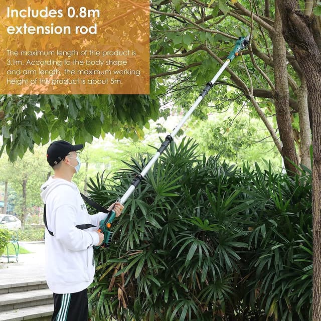 Thumbnail 6 de Cordless Pole Pruner 20V Li-ion Telescopic Pole Saw with 2.5Ah Battery, 200mm Blade and 5m/s Chain Speed