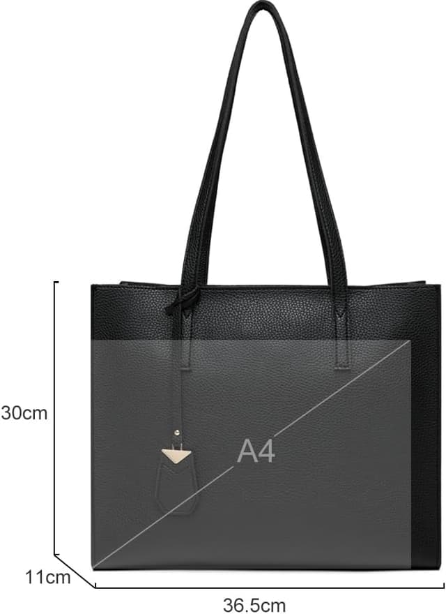 Detalle de MORGLOVE Shopper Tasche A-Black, 36,5 cm