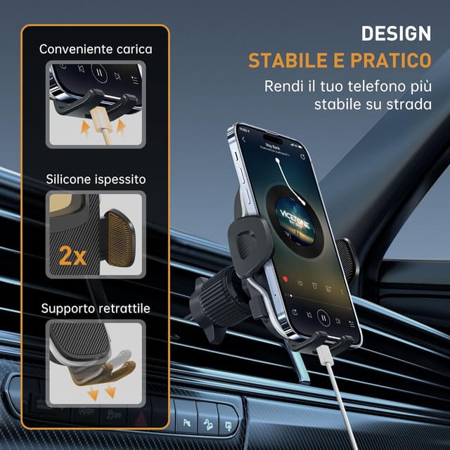 Thumbnail 5 de YISH Portacellulare auto 360° rotazione universale