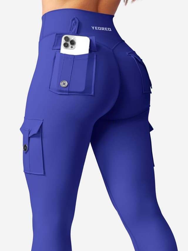 Detalle de YEOREO CoreFlex Sport-Leggings Damen mit Taschen – High-Waist, blickdicht & nahtlos